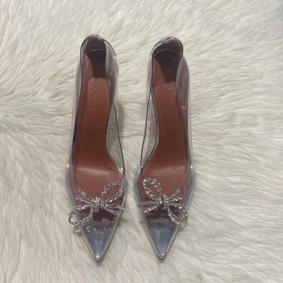 New Amina Muaddi Rosie glass pointed toe pump size 39.5EU - Picture 2 of 15